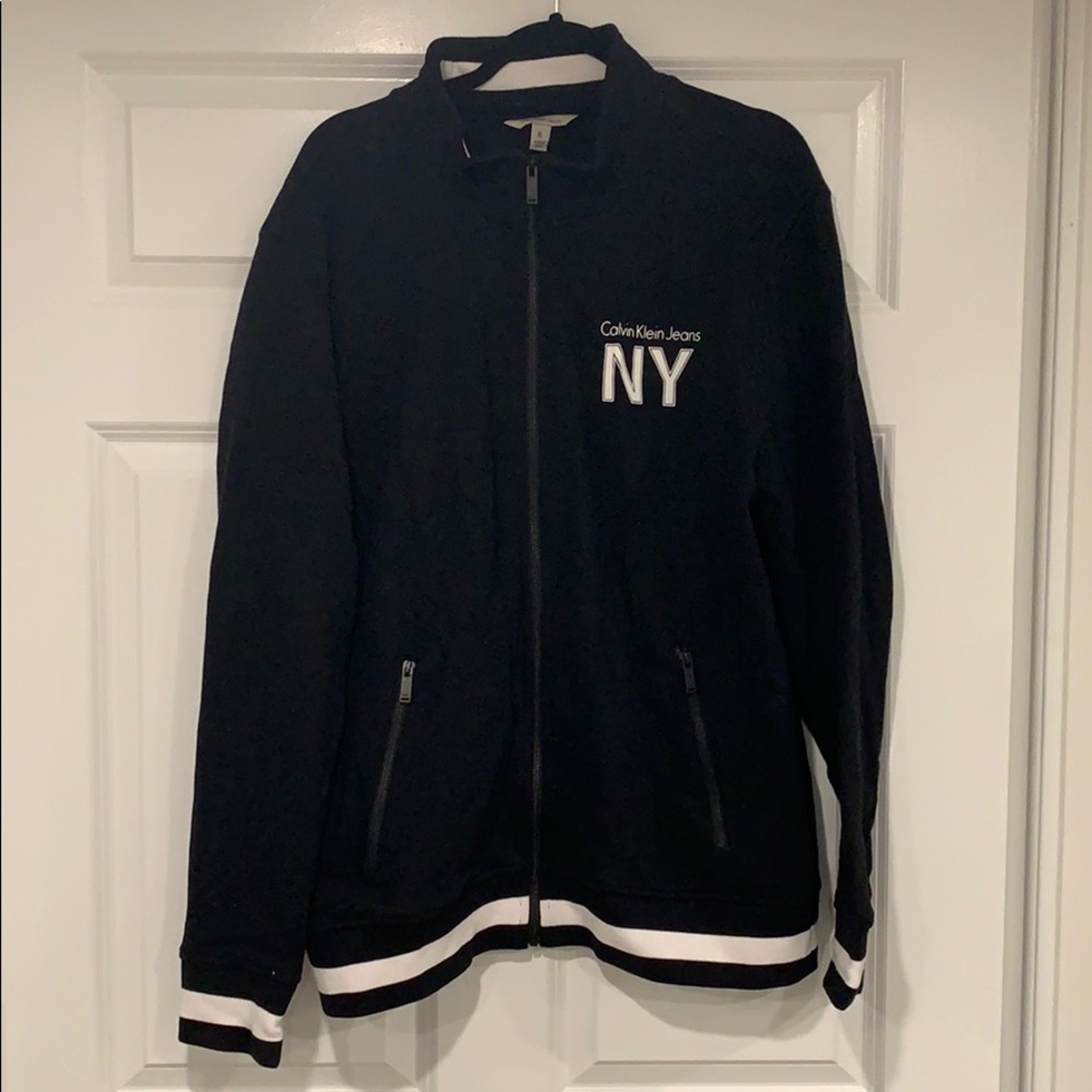 Calvin Klein Jeans NY zip up sweatshirt black